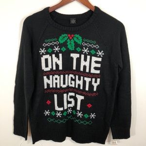 Lol Vintage Black Knit Ugly Christmas Sweater NWT